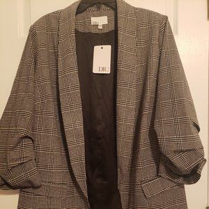 NWT DR2 Boyfriend Ruched Sleeve Blazer 3x